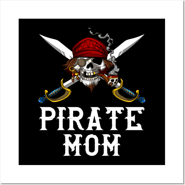 Pirate Mom Skull Crossbones Wall Art by underheaven